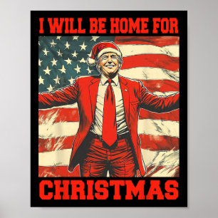 Poster Eu estarei em casa para Papais noeis de Natal Paja