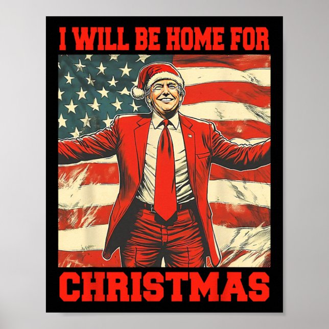 Poster Eu estarei em casa para Papais noeis de Natal Paja (Frente)