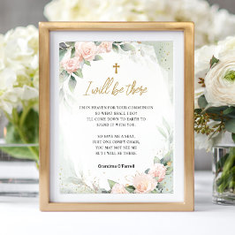 Poster Eu Estarei Lá Na Memória Das Flores Rosa