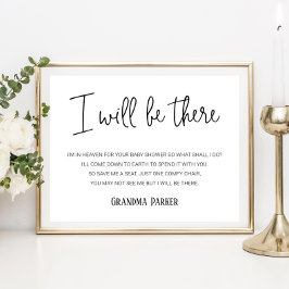 Poster Eu Estarei Lá No Chá de fraldas Do Nome Do Assento