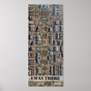 Póster EU ESTAVA LÁ: Ideia aérea da inauguração de Ob