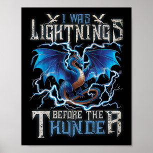 Poster Eu Estava Relâmpago Antes Do Dragão Fantasia.