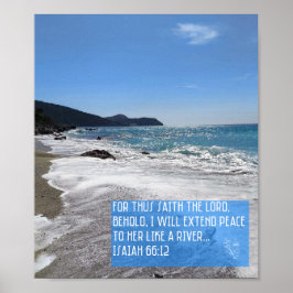 Poster Eu Estenderei a Paz para Ela Como Um Rio