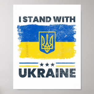 Poster Eu Estou Com a Bandeira da Ucrânia - Bandeira Ucra