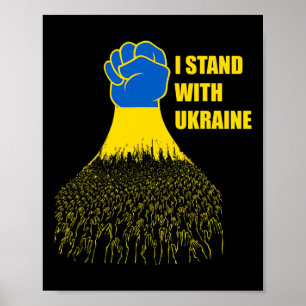 Poster Eu Estou Com a Ucrânia - Apoie a Ucrânia - Reze Po