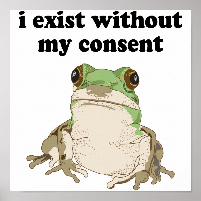 Poster Eu Existe Sem Meu Consentimento Sapo Engraçado (Frente)