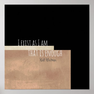 Poster Eu existo inspiração, citação literária de Wa