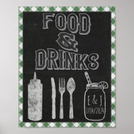 Poster Eu Faço Churrasco Comida do Bar de Comida Verde e 