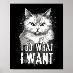 Poster Eu Faço O Que Eu Quero Gato De Halloween Engraçado