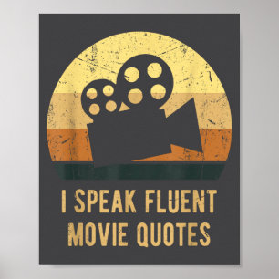 Poster Eu Falo Citações de Filmes Fluente Vintage Engraça