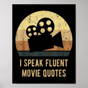 Poster Eu Falo Filme Fluente Citações Vintage Engraçado F