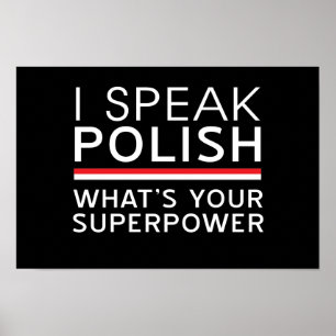 Poster Eu falo polonês Qual é a sua superpotência?