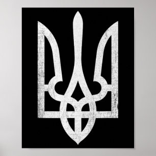 Poster Eu Fico Com a Bandeira da Ucrânia Coração Amor Ucr