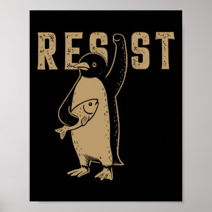 Poster Eu Fico Com A Camisa Pinguins Resiste Pinguim