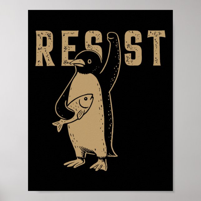 Poster Eu Fico Com A Camisa Pinguins Resiste Pinguim (Frente)