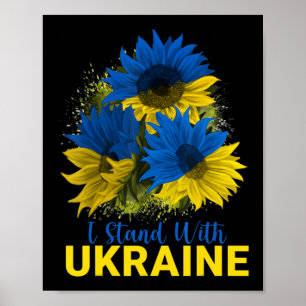 Poster Eu Fico Com A Ucrânia Bandeira De Girassol Paz Rei