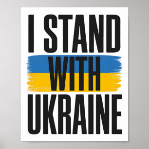 Poster Eu Fico Com a Ucrânia Bandeira Ousada da Ucrânia S