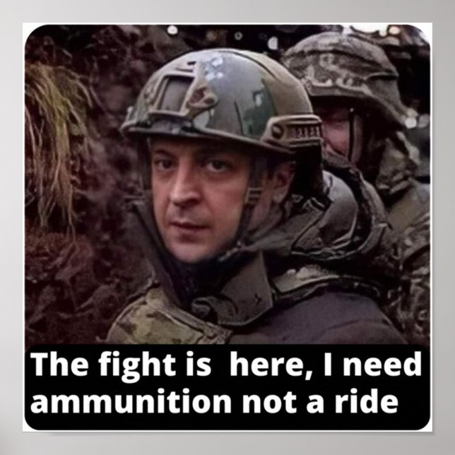 Poster Eu fico com a Ucrânia, eu fico com o Zelensky (Frente)