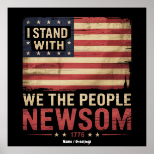 Poster Eu fico com Gavin Newsom Supporter Unite