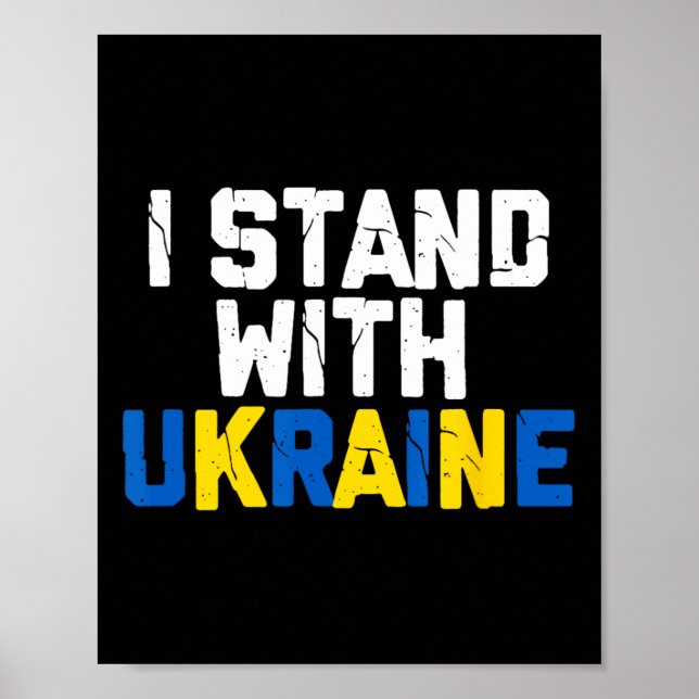 Poster Eu Fico Com o Aliado da Ucrânia Amigo Bandeira da  (Frente)