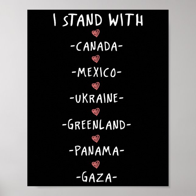 Poster Eu fico com o Canadá México Ucrânia Panam Groenlân (Frente)