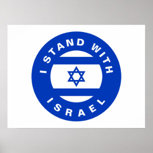 Poster Eu fico com o costume da bandeira azul de Israel
