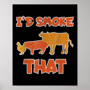 Poster Eu Fumava Aquele Churrasco Engraçado Barbecue Fuma
