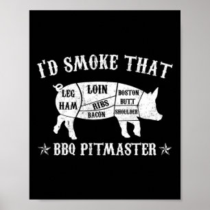 Poster Eu Fumava Aquele Churrasco Engraçado De Camisa Pig