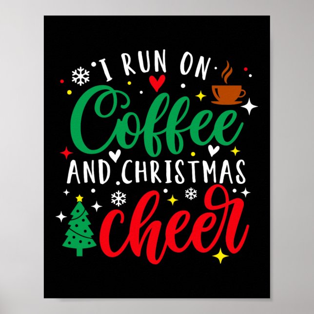 Poster Eu Funciono Com Café E Alegria De Natal Café Diver (Frente)