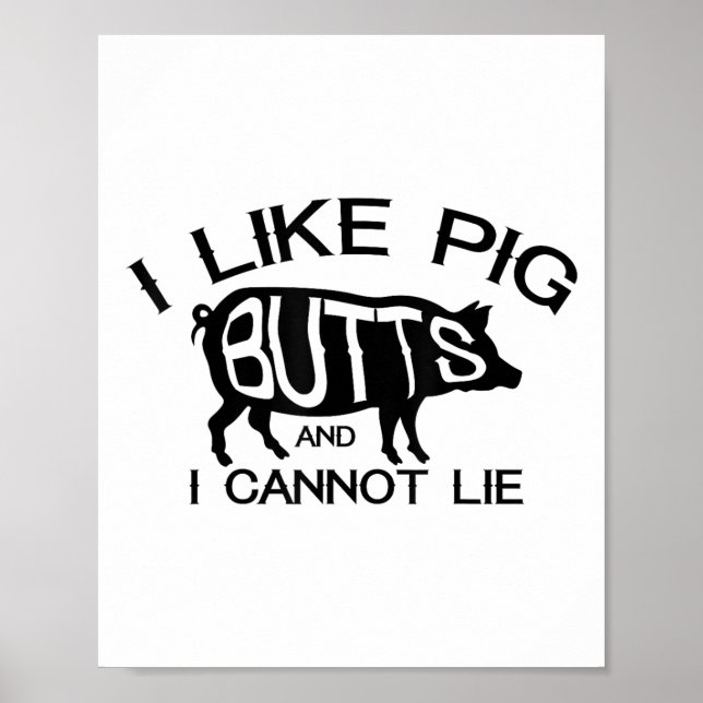 Poster Eu Gosto De Bumbuns De Porco - Engraçada Barbeca D (Frente)