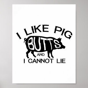 Poster Eu Gosto De Bumbuns De Porco - Engraçada Barbeca D