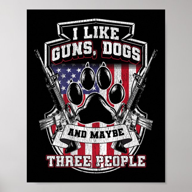 Poster Eu Gosto de Cães de Armas e Talvez 3 Pessoas, Cão  (Frente)