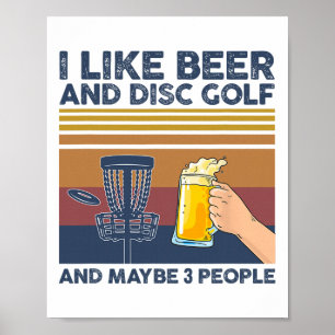 Poster Eu Gosto de Cerveja e Disc Golf e Talvez 3 Pessoas