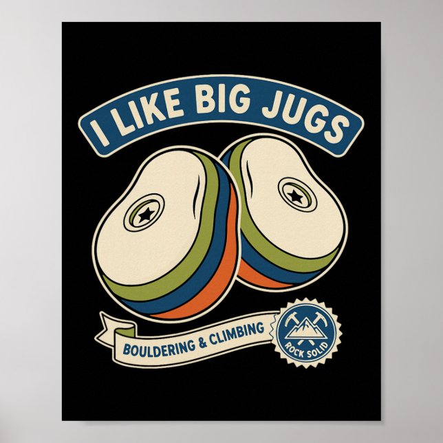 Poster Eu Gosto de Grandes Jarros Design de Escalada em R (Frente)