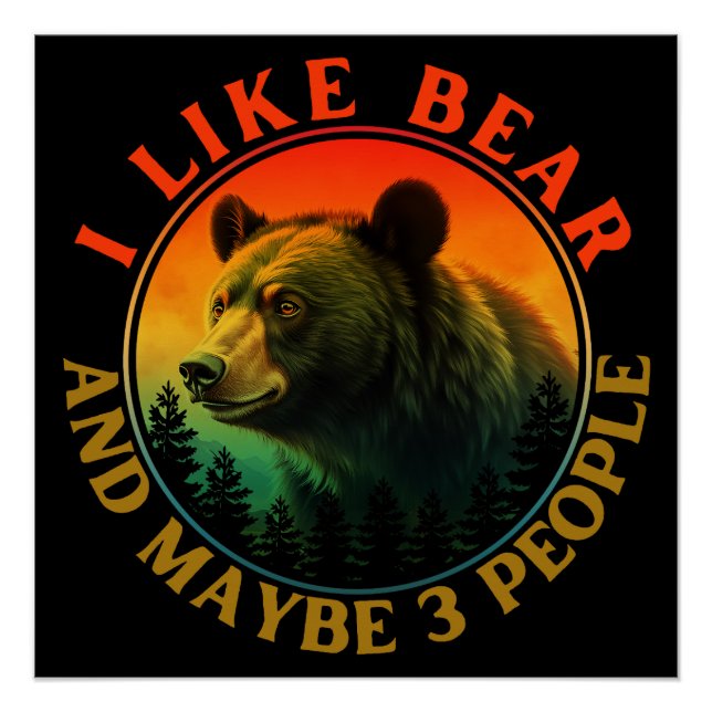 Póster Eu gosto de urso e talvez 3 pessoas (Frente)