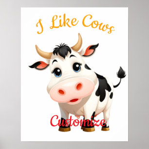 Poster Eu Gosto De Vacas Arte Trovão_Cove