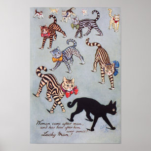 Poster Eu Gosto Do Gato Preto, Louis Wain