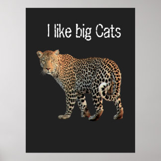 Poster Eu gosto do grande design de Leopardo de Gatos par