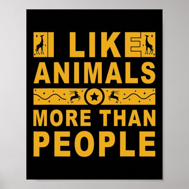 Poster Eu Gosto Mais De Animais Do Que De Pessoas 3 (Frente)