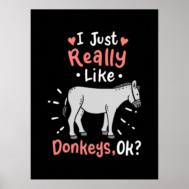 Poster Eu Gosto Muito De Donkeys (Frente)