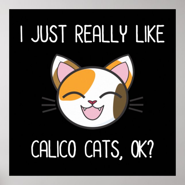 Poster Eu Gosto Muito De Gatos De Calico, Ok? Gato de Cal (Frente)