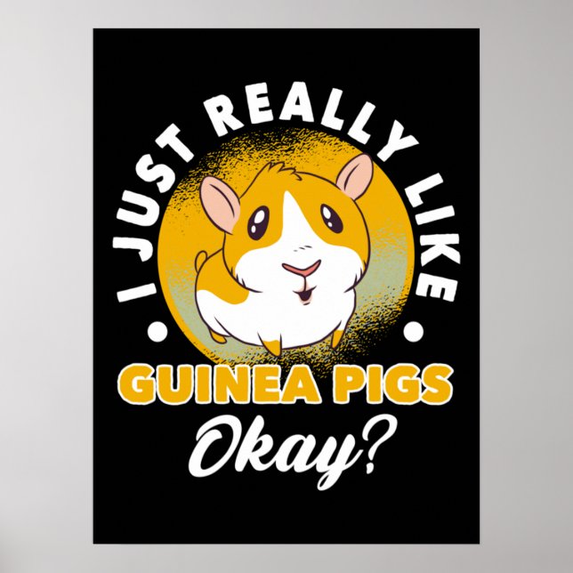 Poster Eu Gosto Muito De Guiné Porcos Cavy Roddent (Frente)