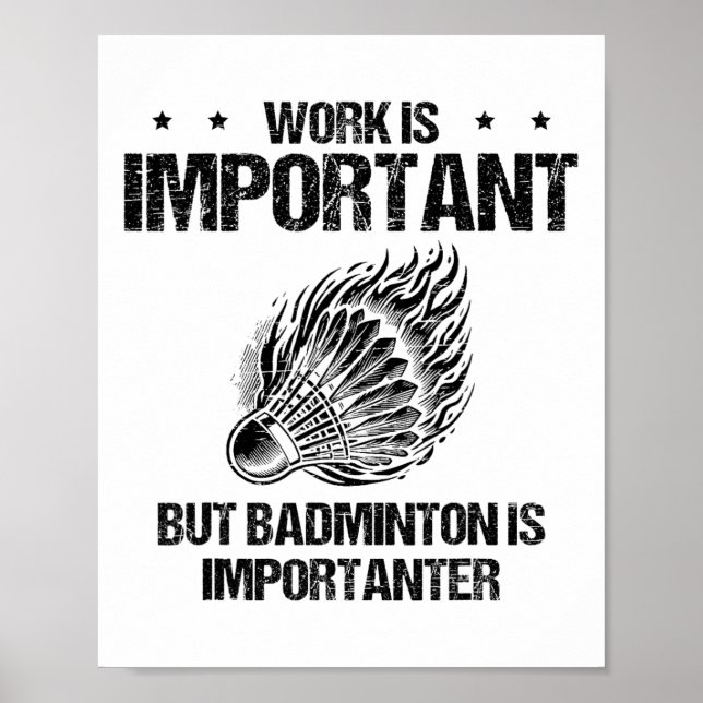 Poster Eu Gosto Muito Do Jogador De Badminton Shuttle (Frente)