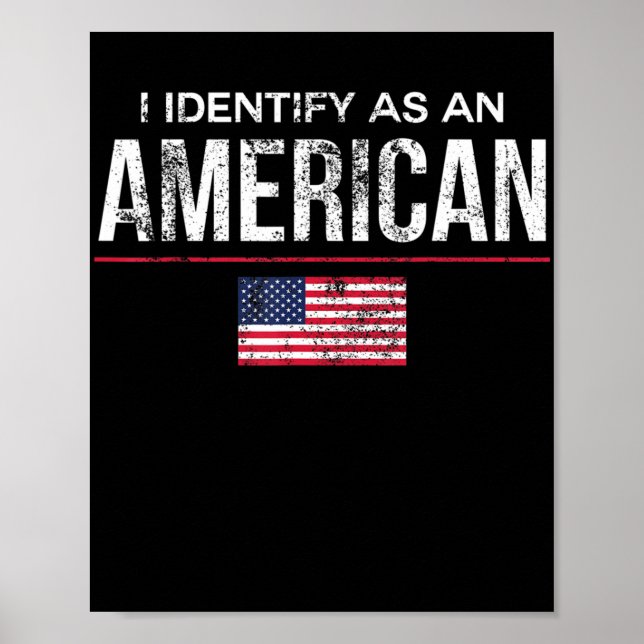 Poster Eu identifico-me como um americano sem identidade  (Frente)