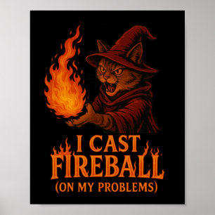 Poster Eu Lanço Fireball No Meu Gato Problemático Família