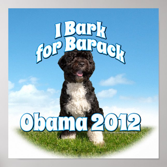 Póster Eu Latido pelo Barack, Bo o primeiro cachorro Obam (Frente)