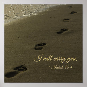 Poster Eu levá-lo-ei pegadas da areia