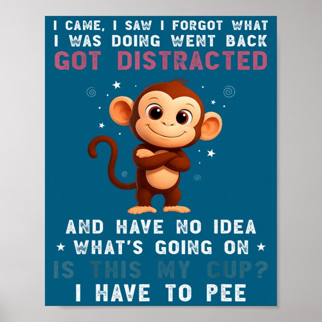 Poster Eu Macaco Vim Vi Esqueci O Que (Frente)