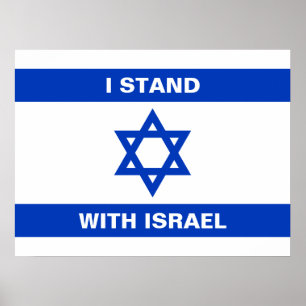 Poster Eu mantenho com Israel um texto branco personaliza