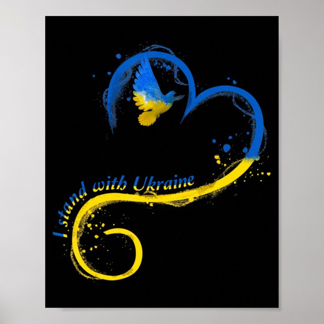 Poster Eu mantenho-me junto com a Ucrânia Dove Flag Peace (Frente)